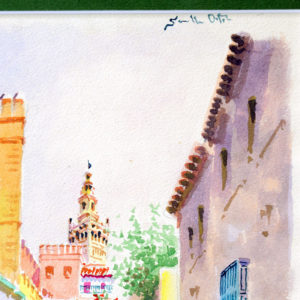 ORTIZ (Sevilla). Acuarela sobre cartón.