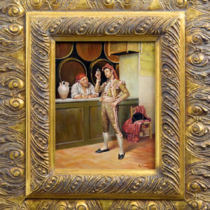 PALMERO (Siglo XX). Óleo sobre tabla. "Escena de Taberna"