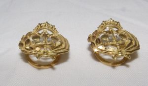 Pareja de Broches de Solapa en Oro 18k, con Escudo de Ingenieros Técnicos Industriales