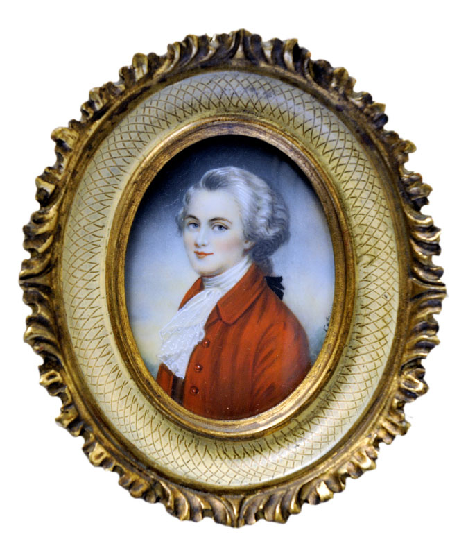 PAREJA DE MINIATURAS SOBRE DISCO OVAL DE MARFIL. Mozart (Músico) y su esposa, Sra. Weber. Siglo XIX PAREJA DE MINIATURAS SOBRE DISCO OVAL DE MARFIL. Mozart (Músico) y su esposa, Sra. Weber. Siglo XIX