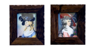 PAREJA DE MINIATURAS SOBRE RECTÁNGULO DE MARFIL. SIGLO XIX