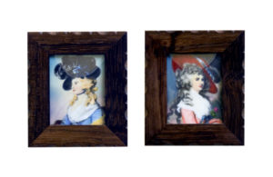 PAREJA DE MINIATURAS SOBRE RECTÁNGULO DE MARFIL. SIGLO XIX