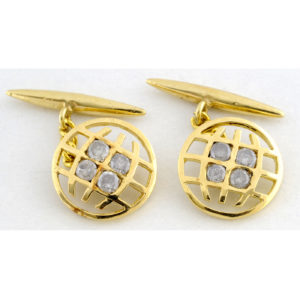 Pareja de pasadores de camisa oro de 18K y brillantes aproximado de 0,25 ct