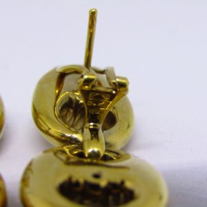 Pareja de Pendientes Articulados, en Oro de 18k. Dos cuerpos, en forma de calabrote.