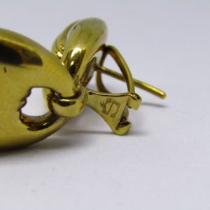 Pareja de Pendientes Articulados, en Oro de 18k. Dos cuerpos, en forma de calabrote.
