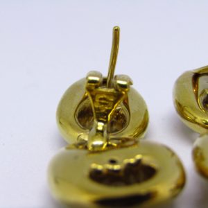 Pareja de Pendientes Articulados, en Oro de 18k. Dos cuerpos, en forma de calabrote.