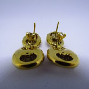 Pareja de Pendientes Articulados, en Oro de 18k. Dos cuerpos, en forma de calabrote.
