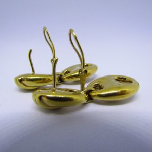Pareja de Pendientes Articulados, en Oro de 18k. Dos cuerpos, en forma de calabrote.