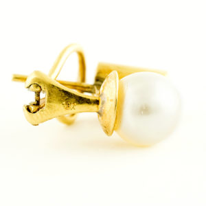 Pendientes en oro con diamantes 1 ct y Perlas de agua salada 10 mm