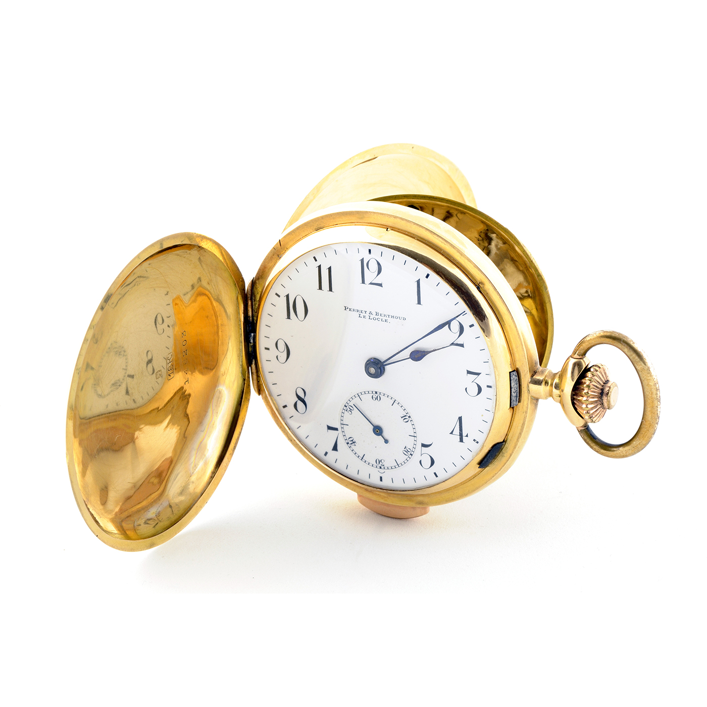 Perret & Berthoud (Le Locle). Reloj de repetición, saboneta y remontoir. Circa. 1906.