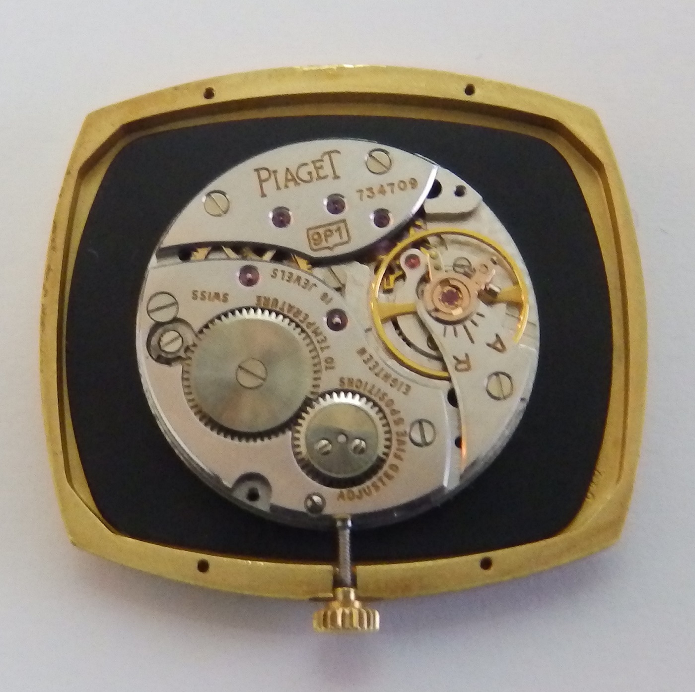 Piaget. Reloj de Pulsera para caballero.Esfera negra. Ca. 1957