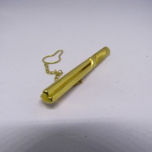 Pisacorbata en Oro de 18k, liso y matizado.