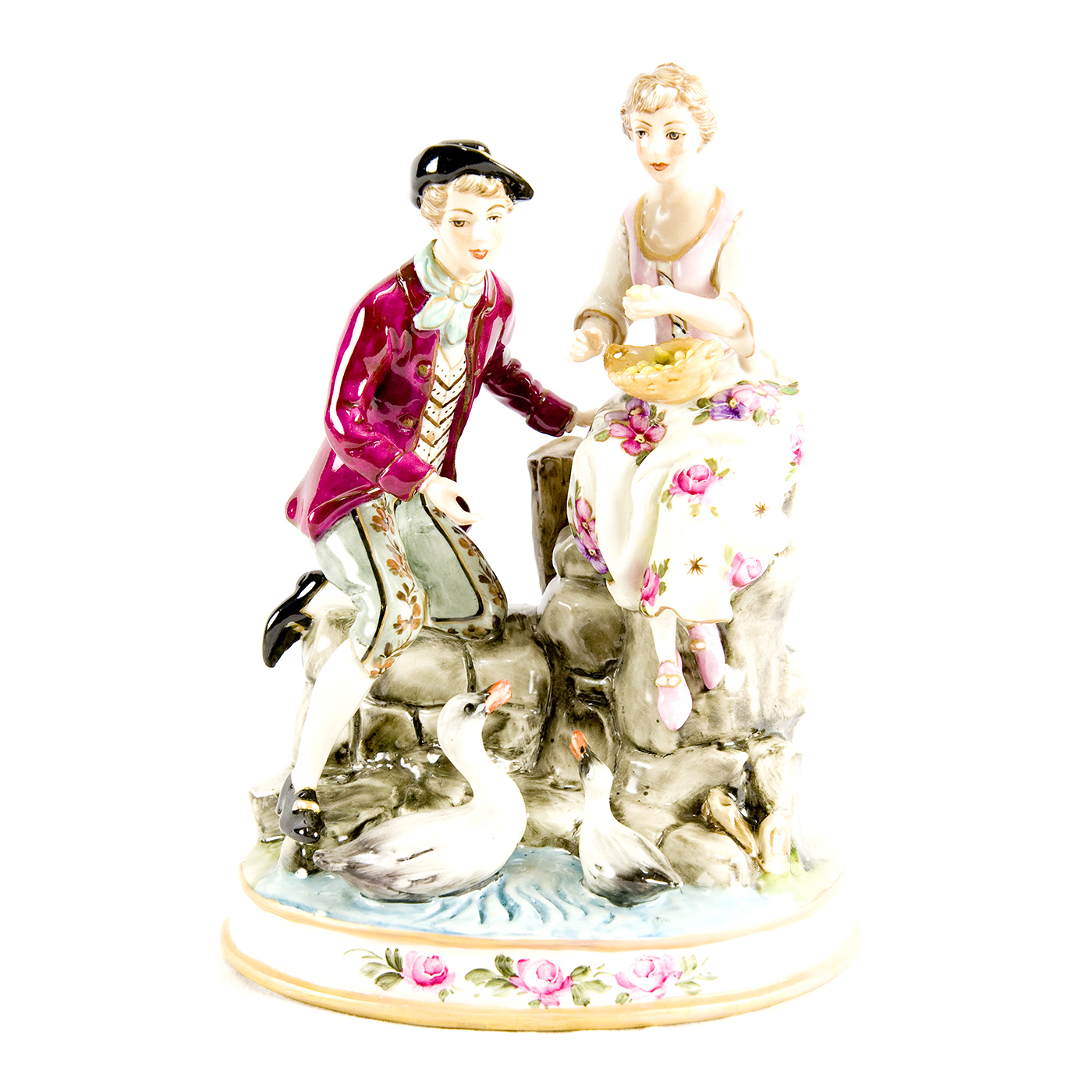 PORCELANA VIEJO PARÍS. Escena galante.