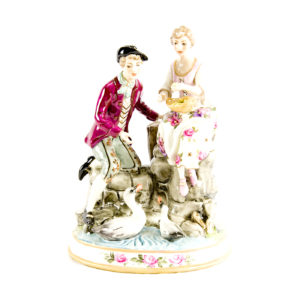 PORCELANA VIEJO PARÍS. Escena galante.