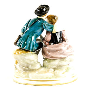 PORCELANA VIEJO PARÍS. Escena galante.