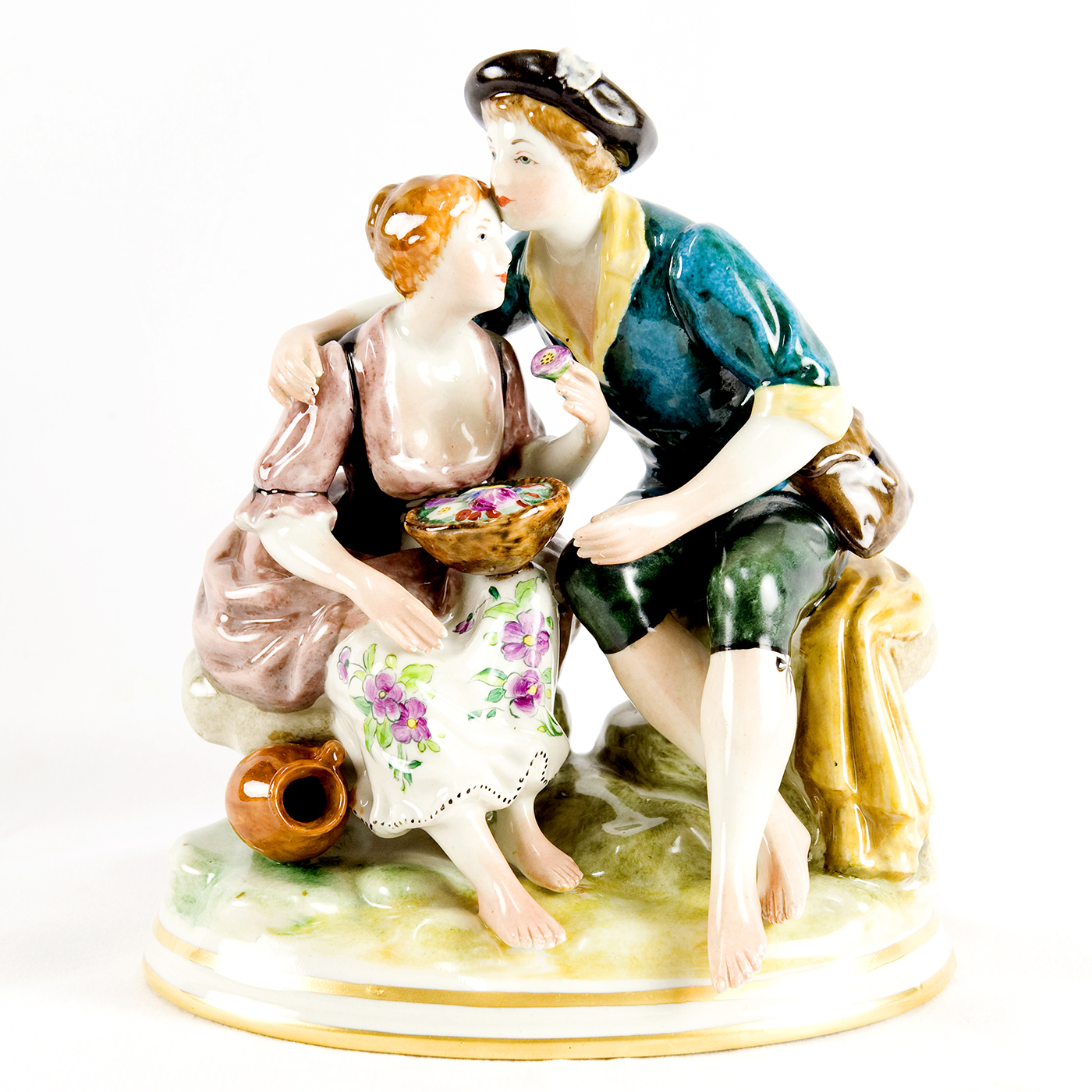 PORCELANA VIEJO PARÍS. Escena galante.