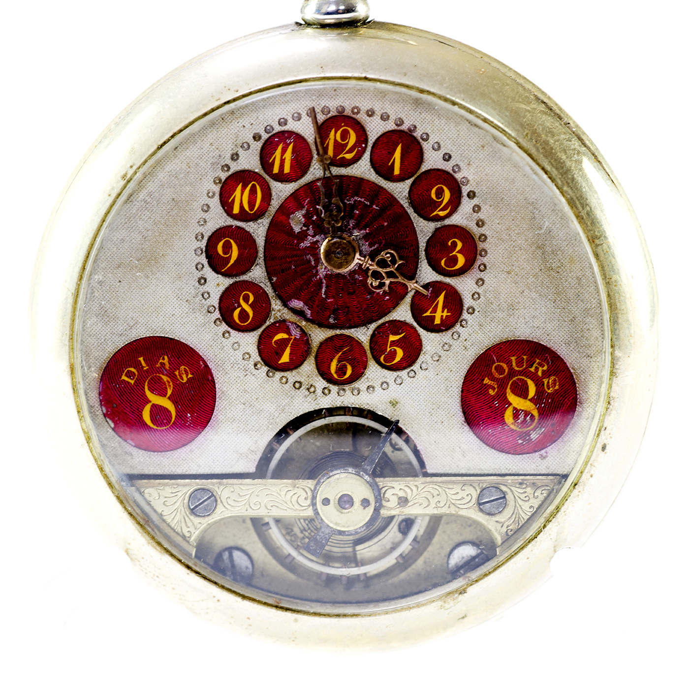 PRESTO (Suiza). Reloj de Bolsillo, lepine, remontoir, "Ocho Días Cuerda". Ca. 1900 PRESTO (Suiza). Reloj de Bolsillo, lepine, remontoir, "Ocho Días Cuerda". Ca. 1900