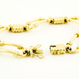 Pulsera de Oro con eslabones ovalados. 18k.