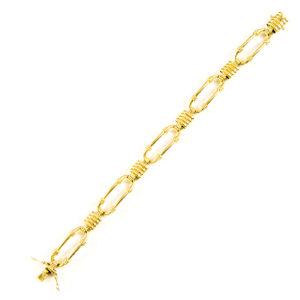 Pulsera de Oro con eslabones ovalados. 18k.