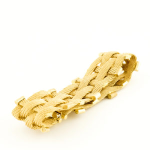 Pulsera de Oro con malla entrelazada. 18k.