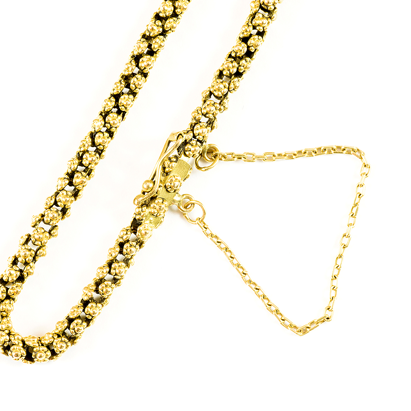 Pulsera de Oro de 18k de granet estilo mallorquín. 11,80 gr. Pulsera de Oro de 18k de granet estilo mallorquín. 11,80 gr.