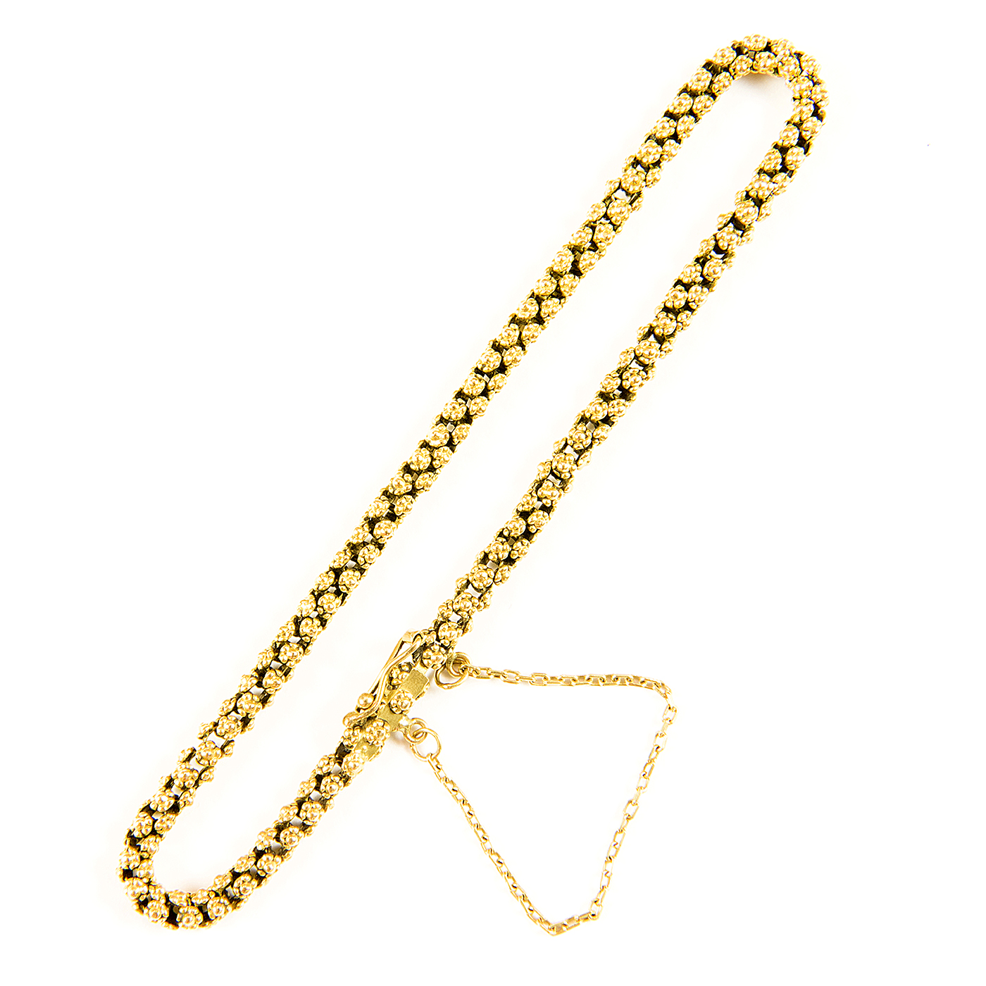 Pulsera de Oro de 18k de granet estilo mallorquín. 11,80 gr. Pulsera de Oro de 18k de granet estilo mallorquín. 11,80 gr.