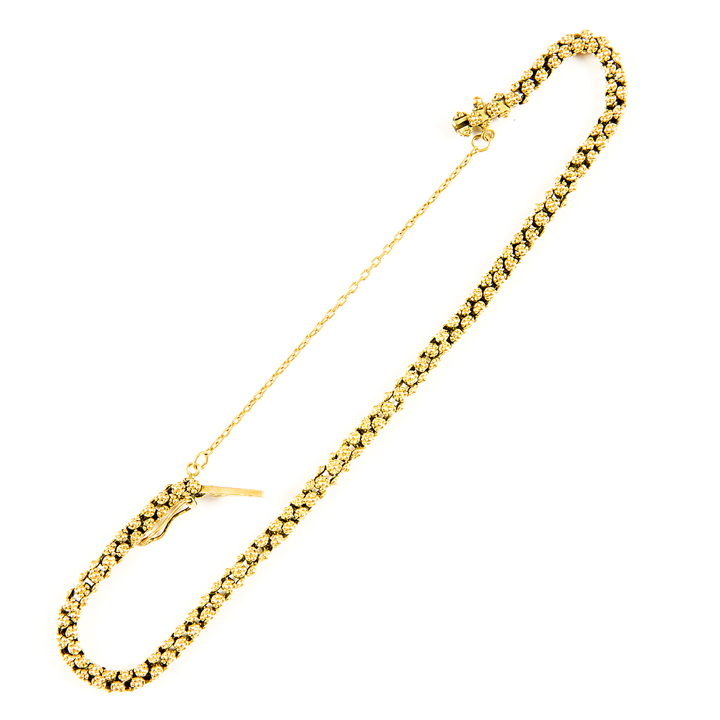 Pulsera de Oro de 18k de granet estilo mallorquín. 11,80 gr. Pulsera de Oro de 18k de granet estilo mallorquín. 11,80 gr.