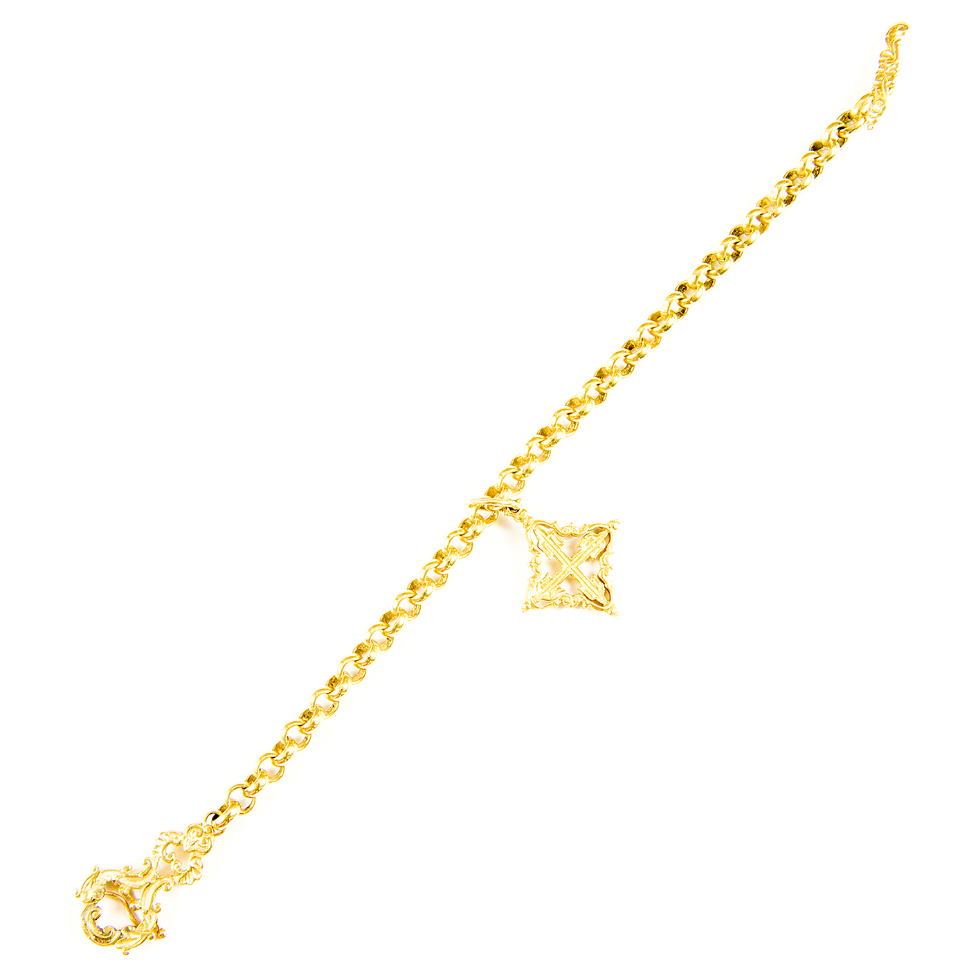 Pulsera de Oro Tradicional con pasador y Cruz Isabelina. 29,40 gr. Pulsera de Oro Tradicional con pasador y Cruz Isabelina. 29,40 gr.