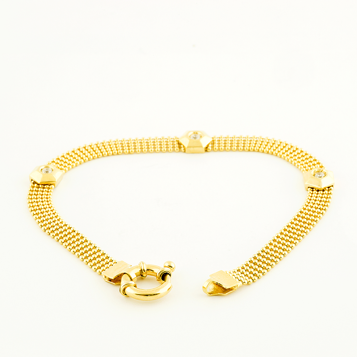 Pulsera en Oro de 18k. con circonitas. Pulsera en Oro de 18k. con circonitas.