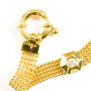 Pulsera en Oro de 18k. con circonitas.