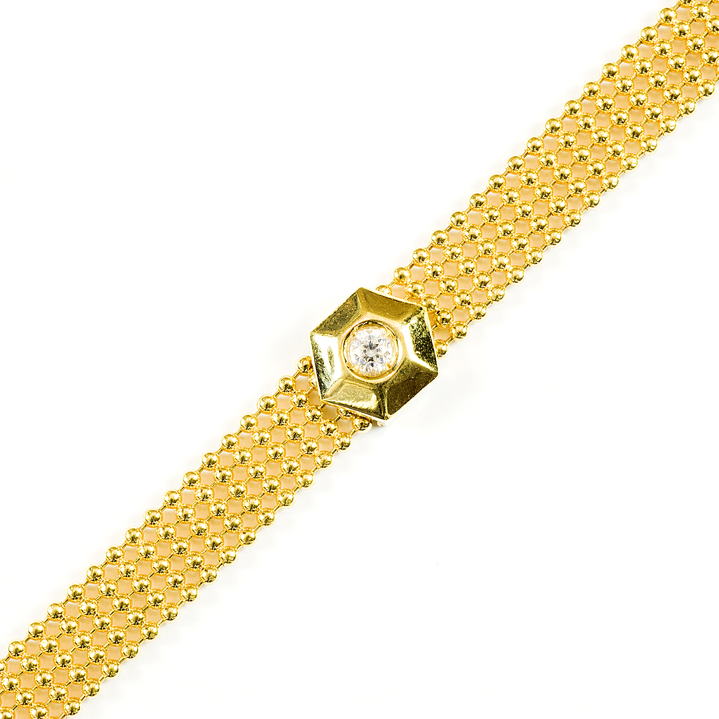 Pulsera en Oro de 18k. con circonitas. Pulsera en Oro de 18k. con circonitas.