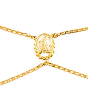 Pulsera mano-dedo en Oro de 18k. y circonitas.