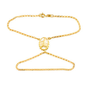 Pulsera mano-dedo en Oro de 18k. y circonitas.