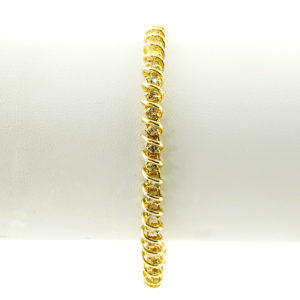 Pulsera Riviere, en Oro con 44 Diamantes talla Brillante de 2,42 ct. Color,L-M. Pureza:SI1-SI2