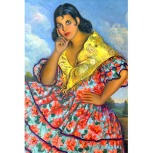 R.F. FURULL. Óleo sobre lienzo. "Gitana Granadina".