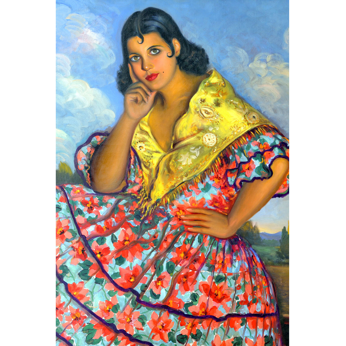 R.F. FURULL. Óleo sobre lienzo. "Gitana Granadina". R.F. FURULL. Óleo sobre lienzo. "Gitana Granadina".