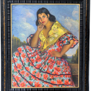 R.F. FURULL. Óleo sobre lienzo. "Gitana Granadina".