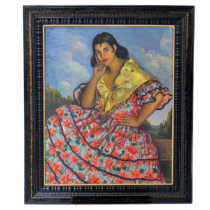 R.F. FURULL. Óleo sobre lienzo. "Gitana Granadina".