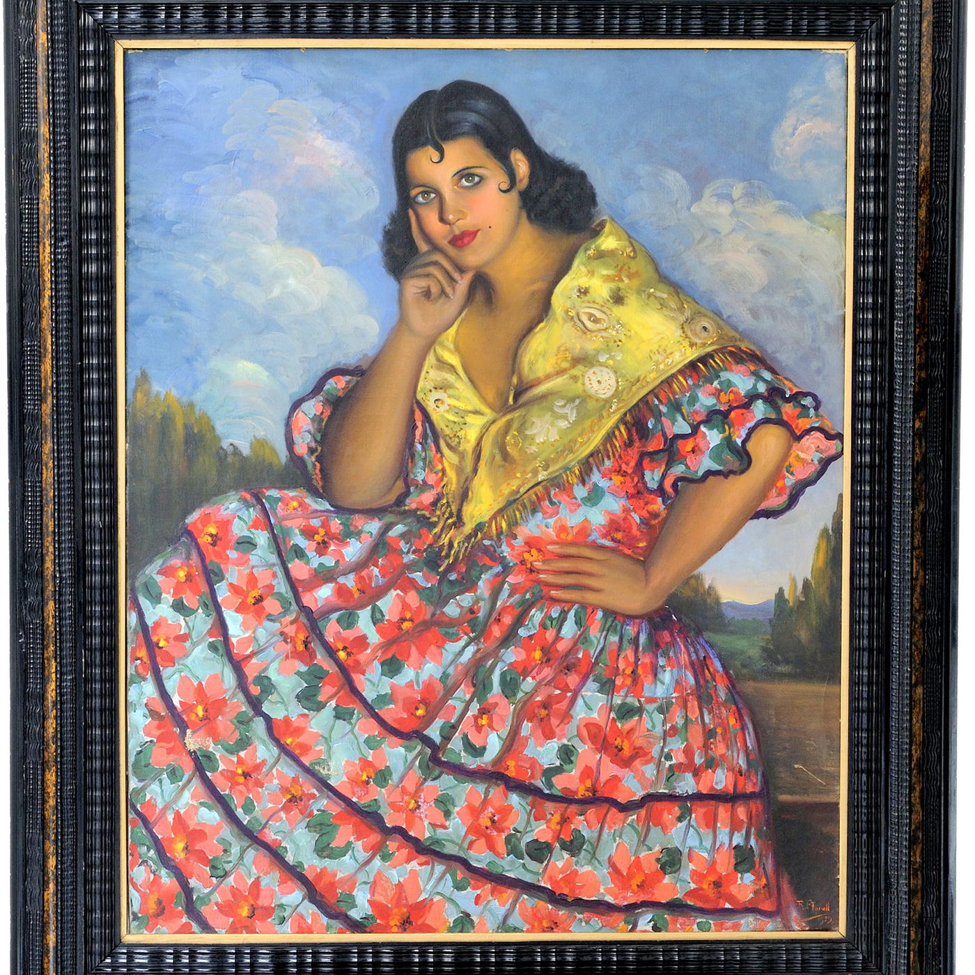 R.F. FURULL. Óleo sobre lienzo. "Gitana Granadina". R.F. FURULL. Óleo sobre lienzo. "Gitana Granadina".