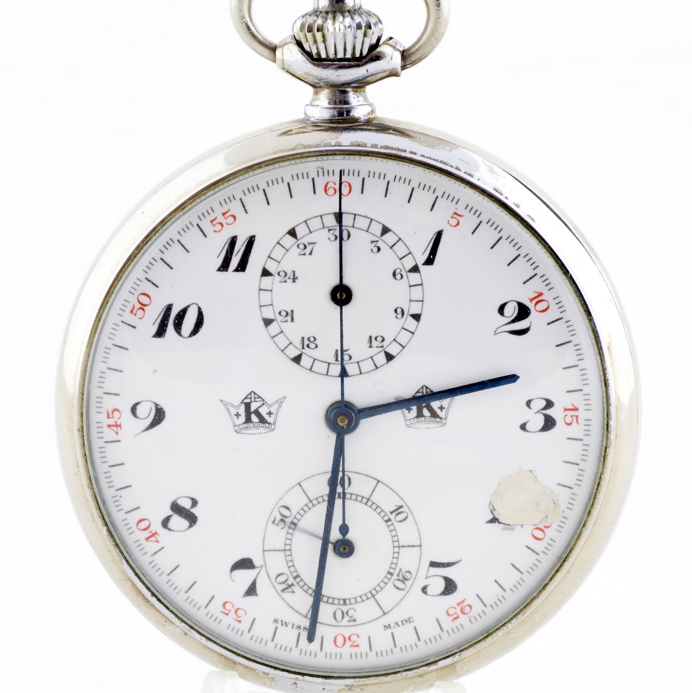 Reloj-Cronómetro Suizo, Lepine y remontoir. Suiza, ca. 1920.