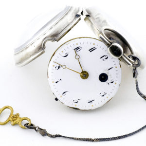 Reloj de bolsillo para caballero, lepine, verge Fuseé (catalino). Plata. Francia. Ca. 1800
