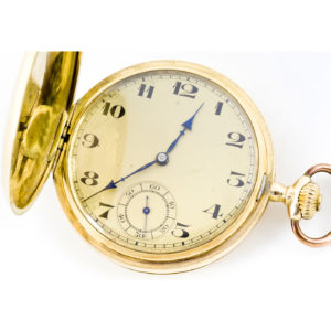 Reloj de bolsillo para caballero, saboneta, remontoir. Fabricación Suiza, ca. ?