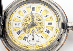 Reloj de Bolsillo para caballero, Saboneta y remontoir. Finales XIX.
