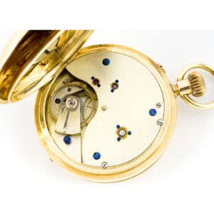 Reloj de Bolsillo para Caballero, Saboneta y Remontoir. Oro 18k. Ca. 1875