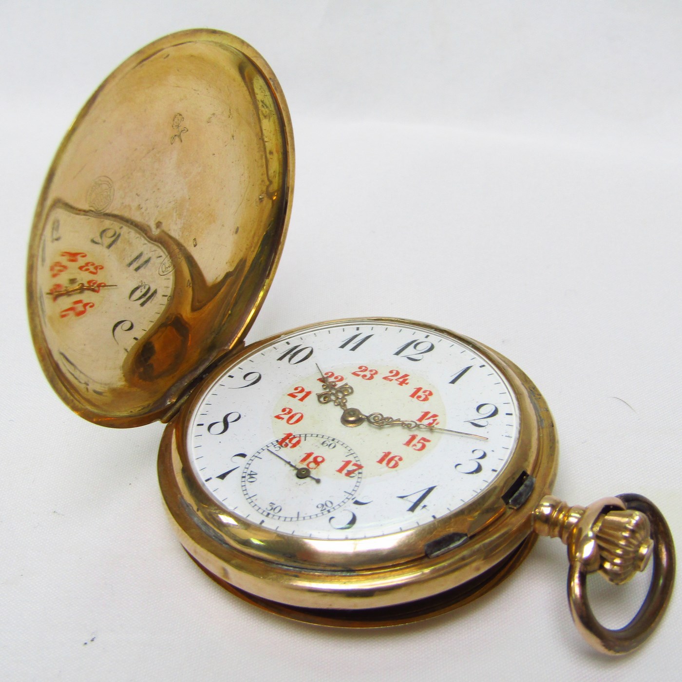 Reloj de Bolsillo, saboneta y remontoir. Suiza, ca. 1890.