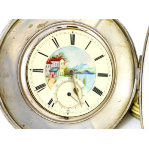 RELOJ DE BOLSILLO/SOBREMESA CON CAJA ESFÉRICA ESMALTADA