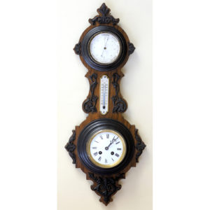 RELOJ DE PARED CON BARÓMETRO Y TERMÓMETRO