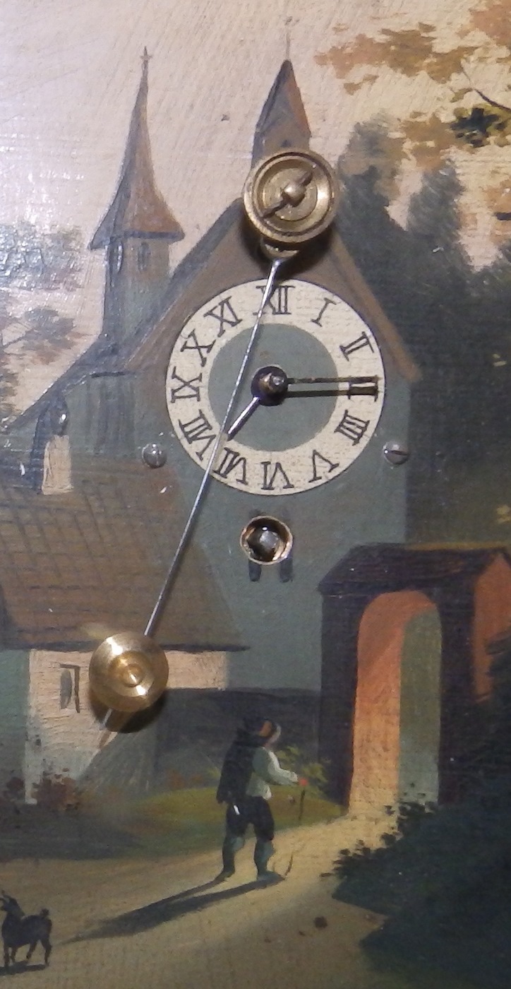 Reloj de Sobremesa, integrado en óleo sobre placa de cobre. Manufactura Austriaco. Siglo XIX Reloj de Sobremesa, integrado en óleo sobre placa de cobre. Manufactura Austriaco. Siglo XIX