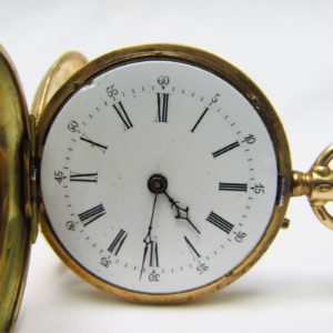 Reloj Francés de Bolsillo-Colgar, Hunter (cazador). Ca. 1890.