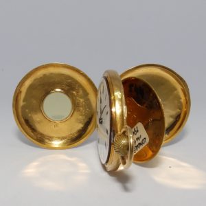 Reloj Inglés de Bolsillo-Colgar, media saboneta y remontoir. Londres, import 1908.